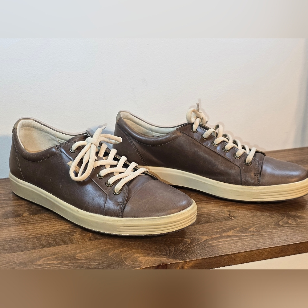 Ecco Soft 7 NWOT Brown Leather Sneaker Women's Size 11.5 - Picture 3 of 9